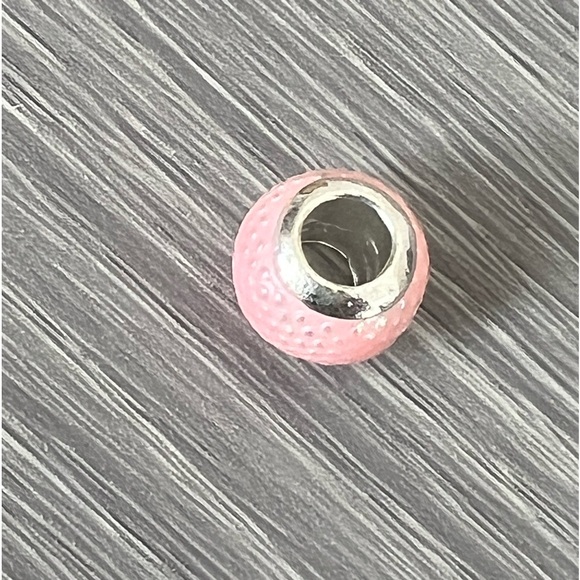 Silver plated & pink enamel charm - Picture 3 of 5